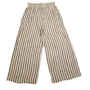 Linen Cream and Black Striped Wide Legged Pants Trousers Small Ardene 23" Inseam